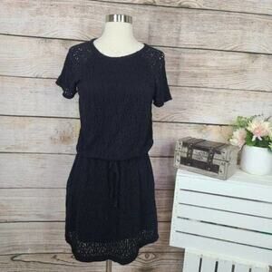 Lou & Grey Perforated‎ Lace Drop Waist Dress XS